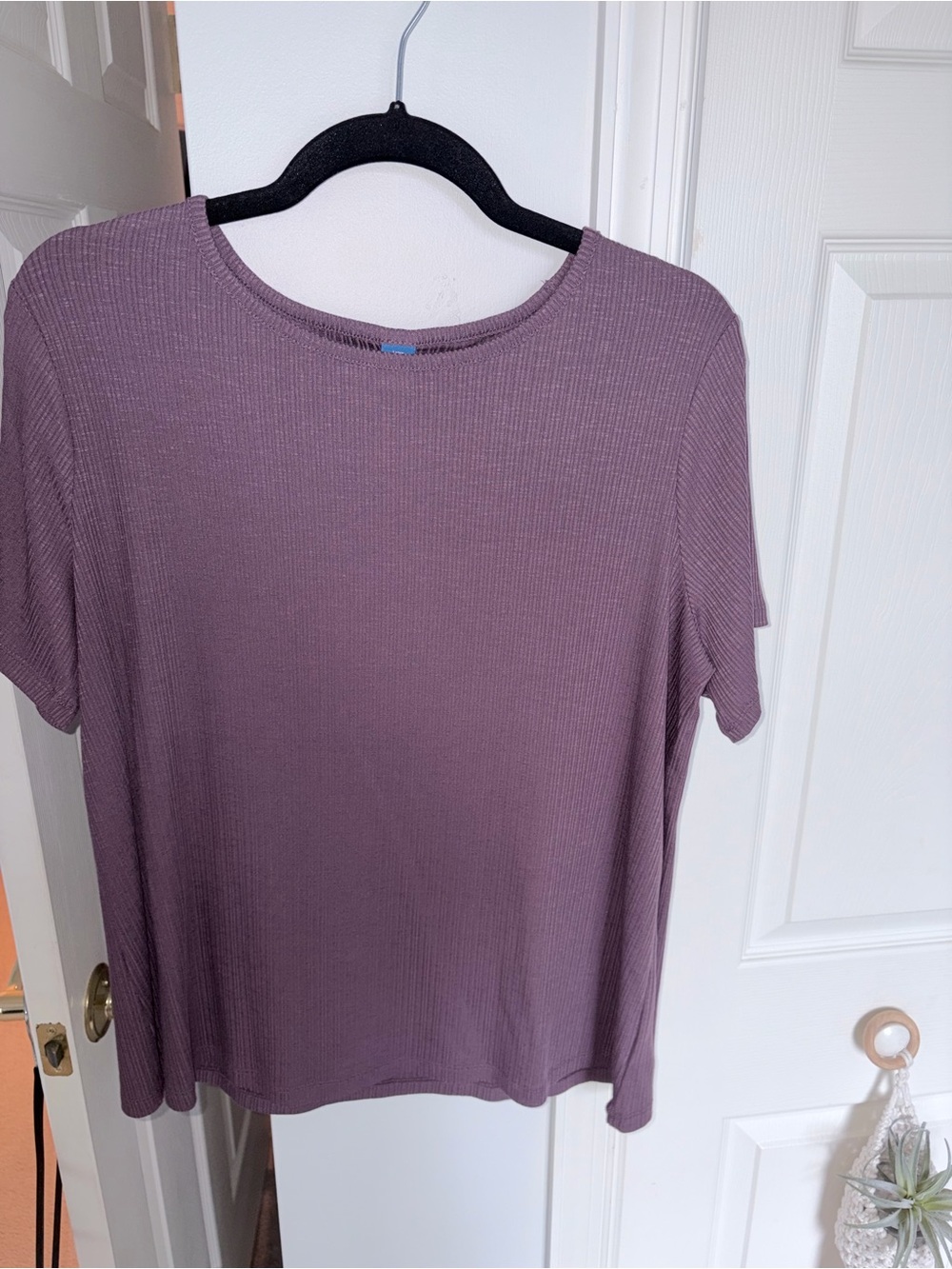 Old Navy Mauve Ribbed Short Sleeve Tee